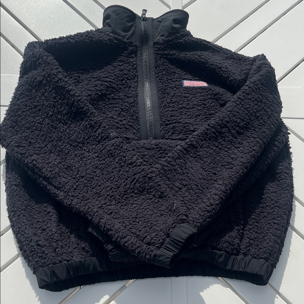Vineyard Vines Black Sherpa Fleece Jacket
